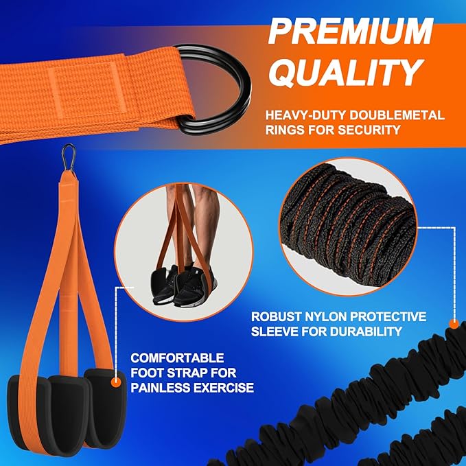 WHATAFIT Pull Up Assistance Bands, Resistance Bands for Pull Up Bar Working Out with Feet Straps ，Adjustable Heavy Duty Pull Up Assist Equipment, Home Gym Fitness Exercise Strength Muscle Training