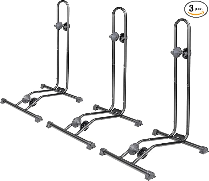 BikeHand Bike Floor Stand Parking Rack Stand - for 24"-29" Mountain MTB & Road Bikes Bicycles Indoor Outdoor Garage Storage - Classic New Version for 3 Bikes