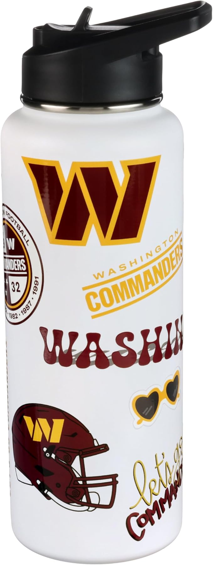 The Memory Company Officially Licensed NFL 34oz Water Bottle - Premium Stainless Steel Double-Wall Insulated, Leakproof Design