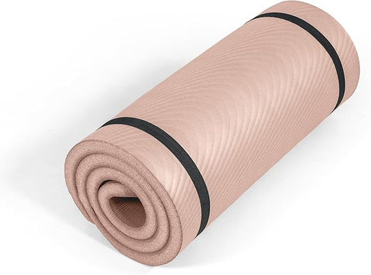 Tone Fitness 1-Inch Thick Yoga Mat | High-Density, Non-slip Exercise Mat with Carrying Strap for Yoga, Pilates, & Home Gym Workouts | Multiple Options