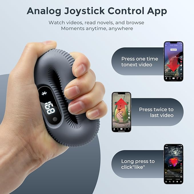 Smart Silicone Grip Strength Trainer, Forearm Strengthener with Data Monitoring, Supports Game Interactions and App Control, Hand Exercisers for Strength,Stress Relief and Rehabilitation