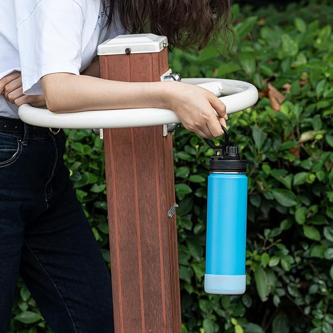 KOODEE Stainless Steel Water Bottle 26 oz Insulsted Sports Water Bottle-Double Wall Vacuum Wide Mouth Metal Water Bottle with Leakproof Spout Lid (Sky Blue)