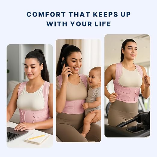 Fit Geno Back Brace Posture Corrector for Women: Shoulder Straightener Adjustable Full Back Support Upper and Lower Back Pain Relief - Scoliosis Hunchback Hump Thoracic Spine Corrector Large