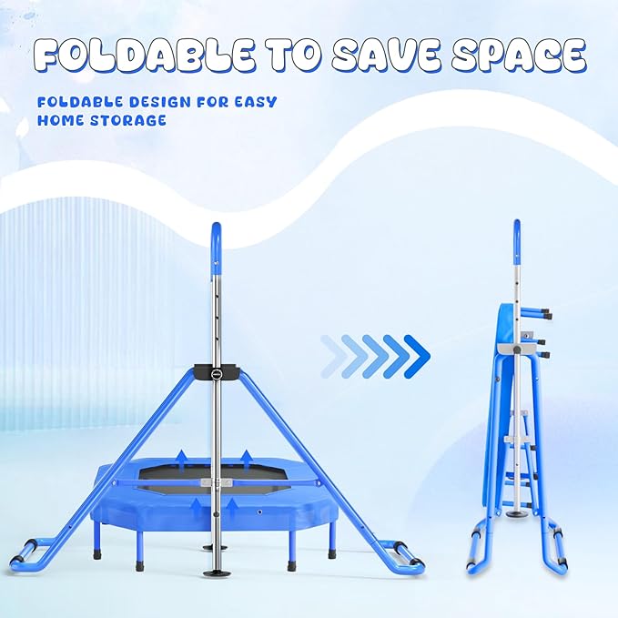 Safly Fun Foldable Gymnastics Bar for Kids, Adjustable 35"-51", Sturdy 145 lbs Capacity, Easy-to-Assemble, Gymnastics Equipment for Kids for Indoor/Outdoor Training