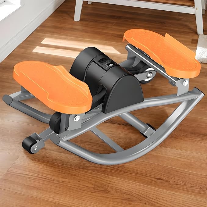 Rock Stepper Side to Side, 49x27x23cm Portable Stepper Machine with A Pull Cord, Compact Steppers for Exercise at Home, The Rock Steppers with Shock-Absorbing Pads, Silent, High Carbon Steel