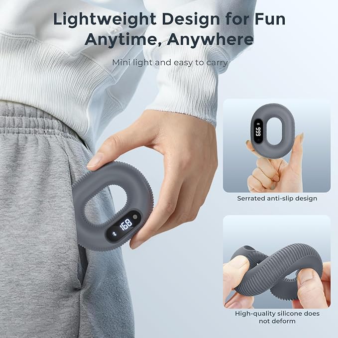 Smart Silicone Grip Strength Trainer, Forearm Strengthener with Data Monitoring, Supports Game Interactions and App Control, Hand Exercisers for Strength,Stress Relief and Rehabilitation