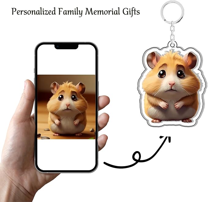 Hiyong Personalized Keychain Custom Photo Keyring Customized Gifts for Men Custom Keychain with Your Photo Logo or Text