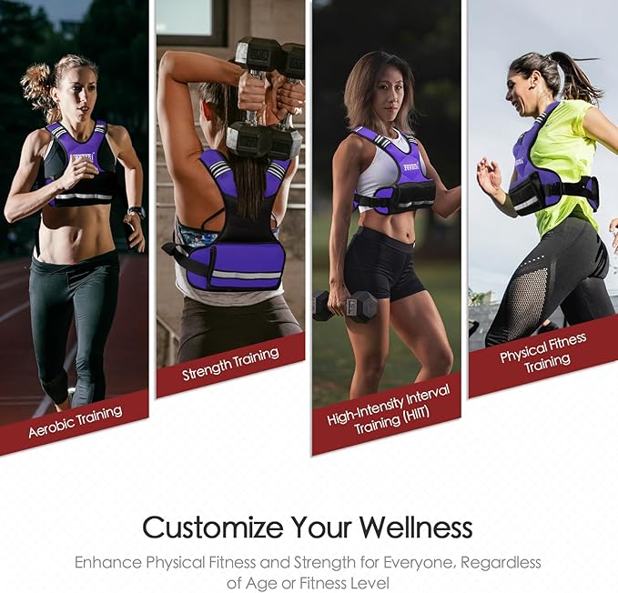 Feyachi Adjustable Weighted Vest - 3-12 lbs/12-20 lbs/20-32 lbs X Type Weight Vest with Reflective Stripe Ideal for Running Workout and Training