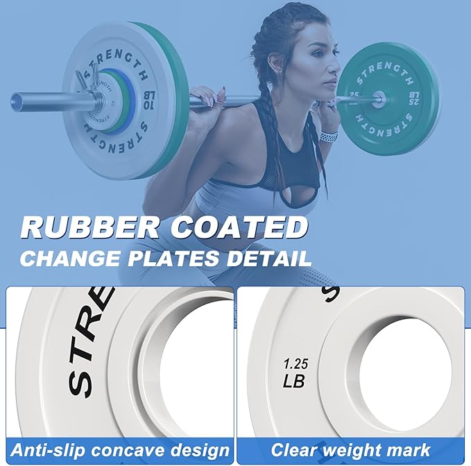 XDDIAS 2-Inch Bumper Plates, Barbell Rubber Olympic Weight Plates Set for Home Gym Strength Training, 20-260lbs, Multiple Options