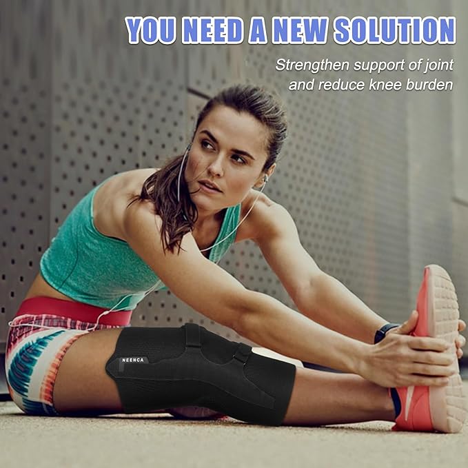 NEENCA Knee Brace for Knee Pain, Compression Knee Support with Patella Tendon Strap & Gel Pads, Side Stabilizers. Knee Sleeve for Meniscus Tear, ACL, PCL, Arthritis, Joint Pain Relief, Runner, Workout