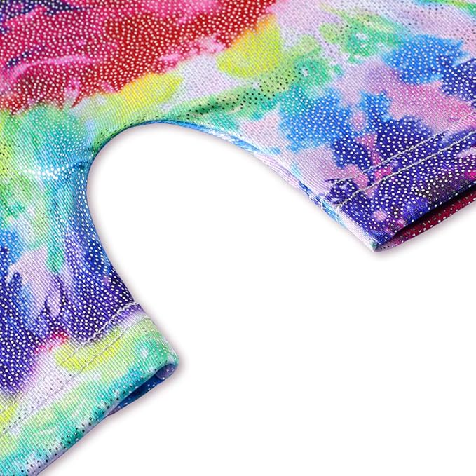 Leotards for Girls Gymnastics Toddler Dance Biketards Mermaid Unicorn Athletic Dance Wear Shiny Rainbow Blue Hotpink