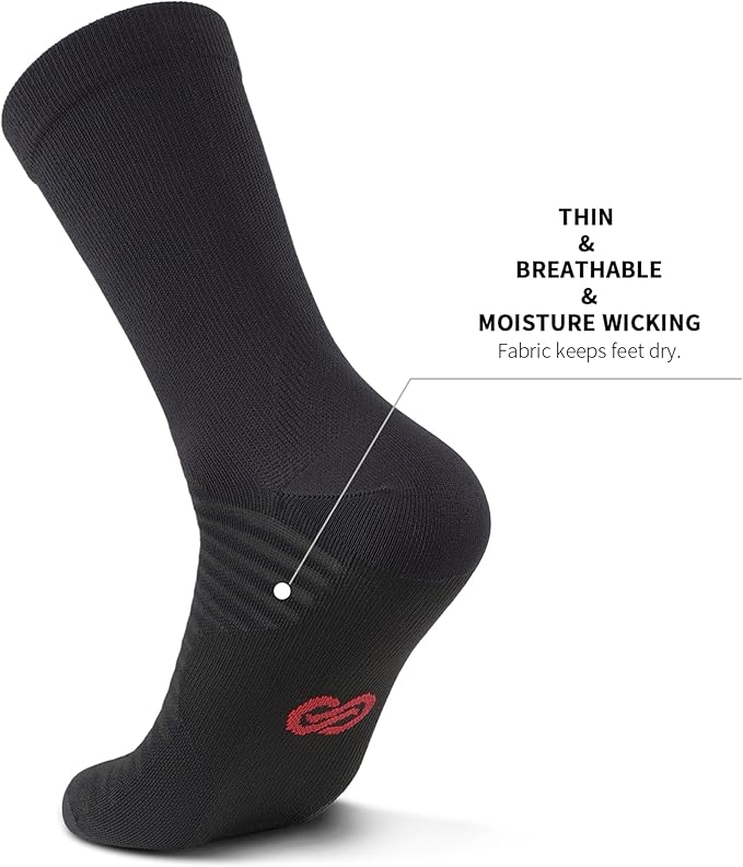 PAPLUS Compression Athletic Crew Socks (6 Pairs) for Men & Women