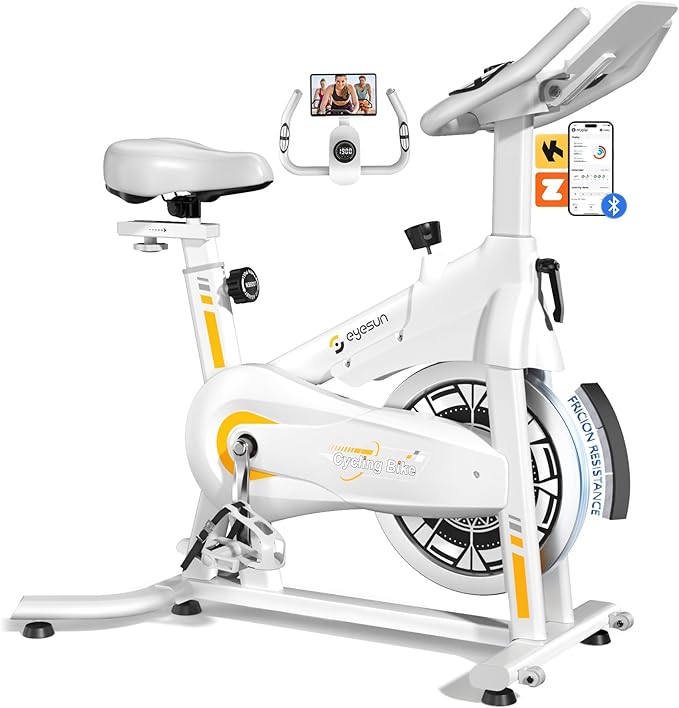 Exercise Bikes for Home,Indoor Cycling Bike with Adjustable Magnetic,Brake Pad Resistance Silent Belt Drive,330lbs Weight Capacity &Upgraded Version Seat for Home Cardio&Weight Loss