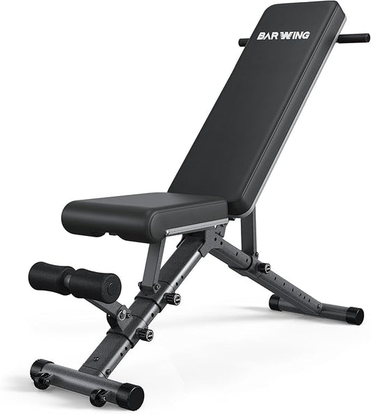 BARWING Adjustable Weight Bench Workout Bench, 1000 LB Heavy Duty Incline Decline Bench for Home Gym, Easy Assembly Foldable Training Lifting Bench, Ultra Short Gap 2025 New Version