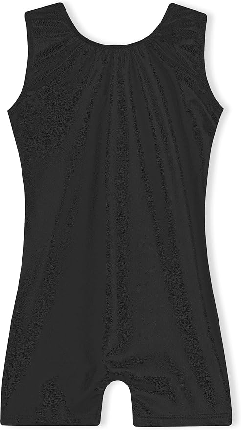 Domusgo Gymnastics Leotards for Girls Sparkly One-Piece Pro Kids Unitard Biketards with Shorts
