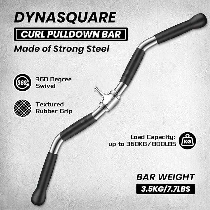 LAT Pulldown Attachments Combo, Cable Machine Accessories with Curl Pulldown Bar, Fit Most Gym Machines, Made of Heavy Duty Solid Steel