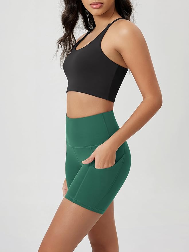 ODODOS Women's Tummy Control Biker Shorts 2.0 with Pockets High Waist Athletic Workout Yoga Shorts-3.5''/ 5"/ 8" / 10" Inseam