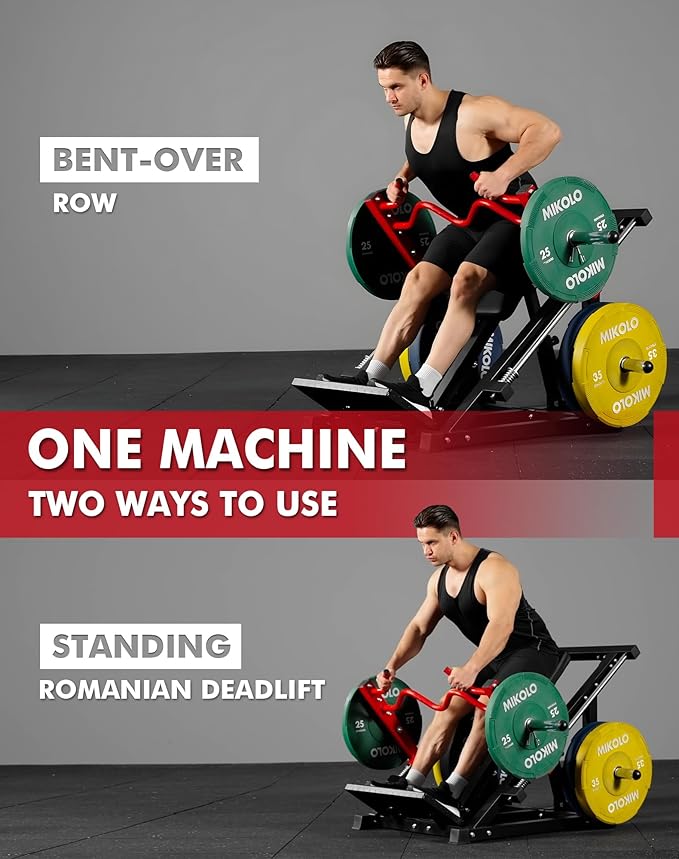 Mikolo Linear Row Machine, Back Workout Machine for Home Gym, Plate-Loaded Back Machine with Linear Bearing, Back Row Machine LAT Training Equipment SR06 Ultra