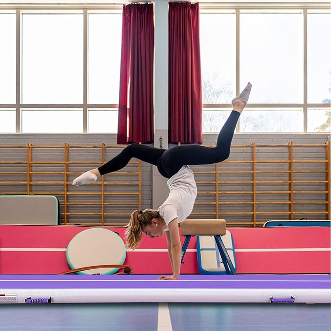 Air Mat Tumble Track, Gymnastics Mats Tumbling Track with Electric Air Pump for Home Use Cheerleading Training Kids Gym Yoga