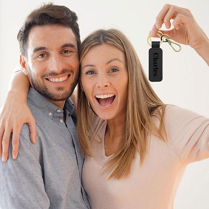 Customized Double Sided Keychain - Personalized Engraved Text/Number/Name Keychain, Custom Key chain Gift for Boyfriend