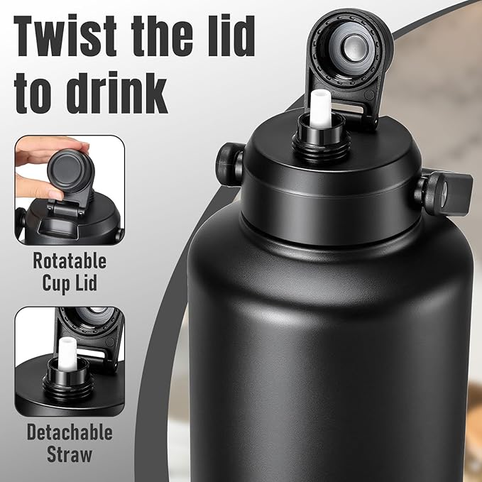 PARACITY 128Oz Gallon Water Bottle, Water Jug With Handle, Large Water Bottle Keeps Hot and Cold, Insulated Water Jug for Sports, Office, Trip or Camping
