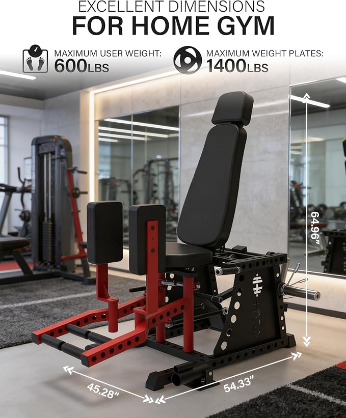 HVO Hip Adduction Abduction Machine: Abductor Adductor Machine-Inner and Outer Thigh Machine Glute Machines Thigh Master for Hip Abduction with 6 Levels Gear System Glute Machines