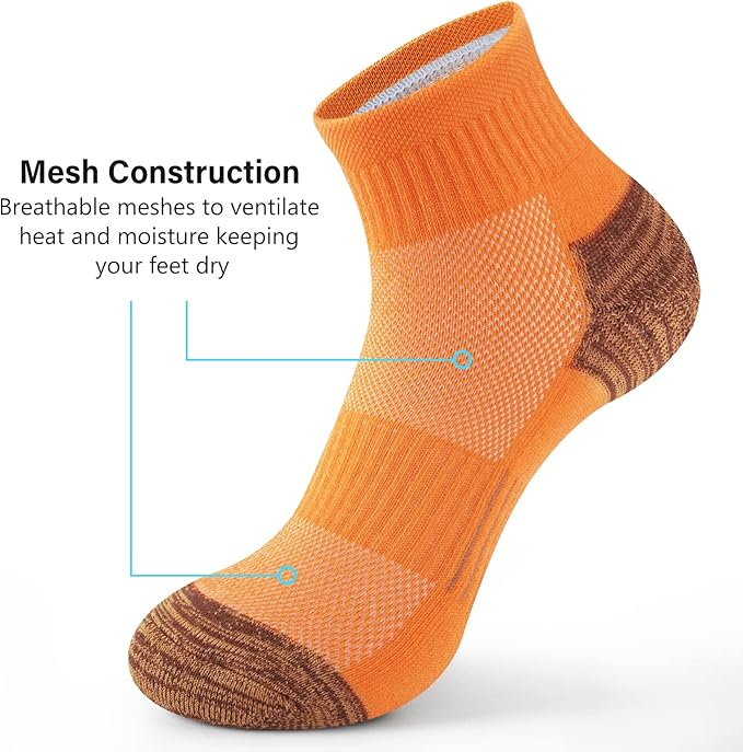 Gonii Ankle Socks Womens Athletic Thick Cushioned Running Hiking Low Cut 5-Pairs