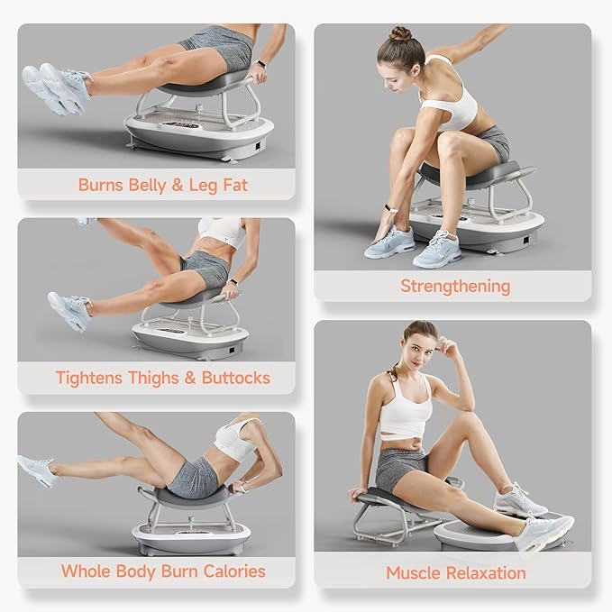 Wonder Core Rock N Fit - Vibration Plate Exercise Machine, Whole Body Vibration Platform with Seat, Body Shaker for Weight Loss, Lymphatic Drainage, Recovery, Home Fitness Equipment