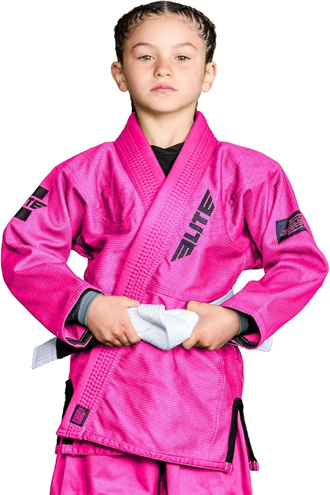Elite Sports IBJJF Ultra Light BJJ Brazilian Jiu Jitsu Gi for Kids with Preshrunk Fabric and Free Belt