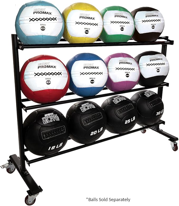 Champion Sports Rhino Slam Ball, 4-30 lb. Non-Slip Grip, Weightlifting, Crossfit, Home Gym, Fitness, 14" Diameter Balls, Optional Storage Rack/Tree Sold Separately