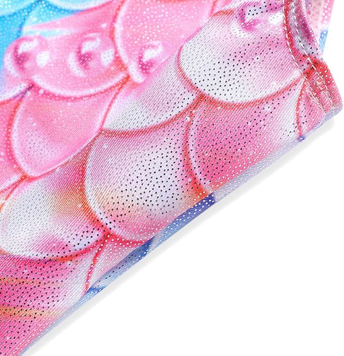 Leotards for Girls Gymnastics Toddler Dance Biketards Mermaid Unicorn Athletic Dance Wear Shiny Rainbow Blue Hotpink