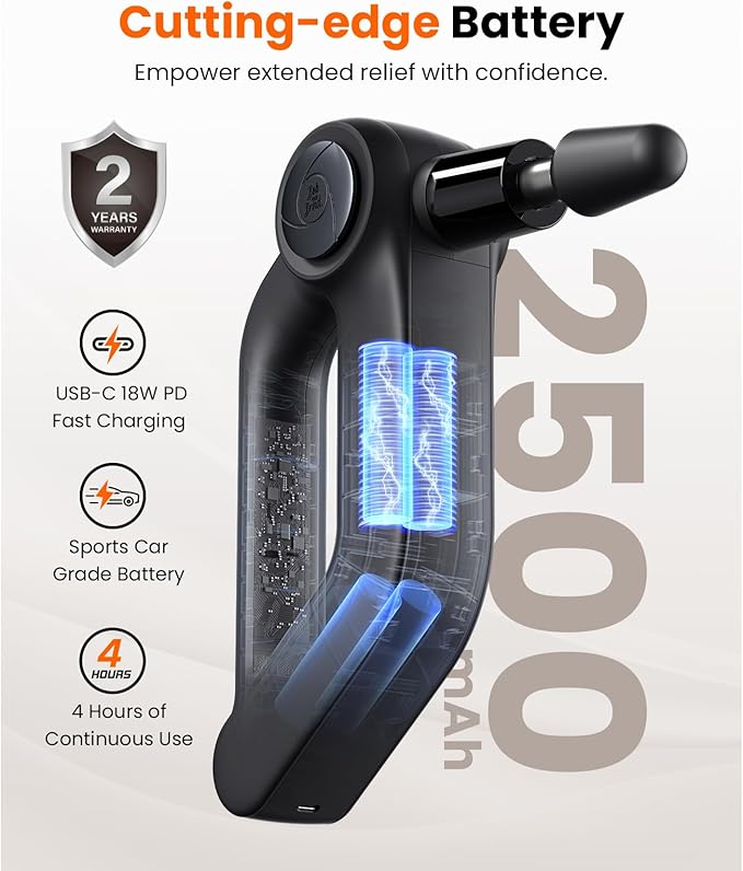 BOB AND BRAD D5 Pro Plus Massage Gun with Heat, FSA-HSA Eligible, 13mm Amplitude Deep Tissue Percussion Massage Gun with Max Power for Muscle Therapy, Professional Muscle Massager, Christmas Gifts