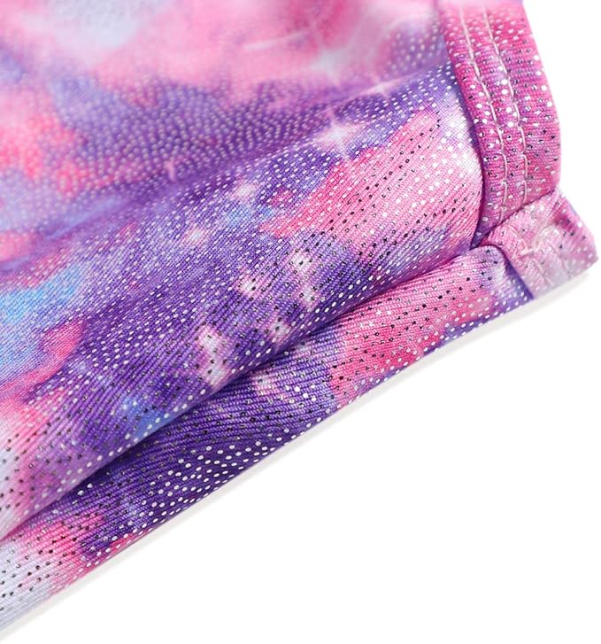 Leotards for Girls Gymnastics Toddler Dance Biketards Mermaid Unicorn Athletic Dance Wear Shiny Rainbow Blue Hotpink