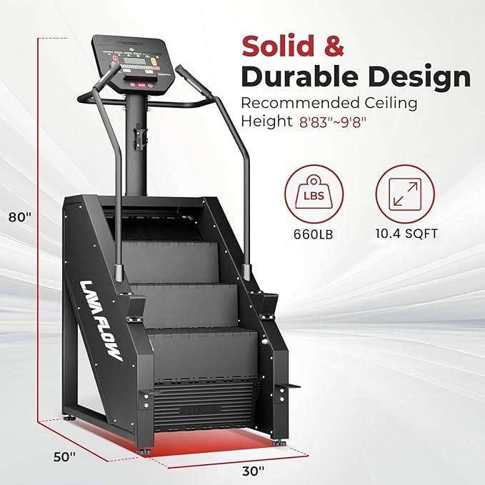 GMWD Stair Stepper Machine, Commercial Grade Stair Climber with LED Display, Stair Machine for Cardio, 15 Resistance Levels, 24-164 Steps/Min, Exercise Machine for Home