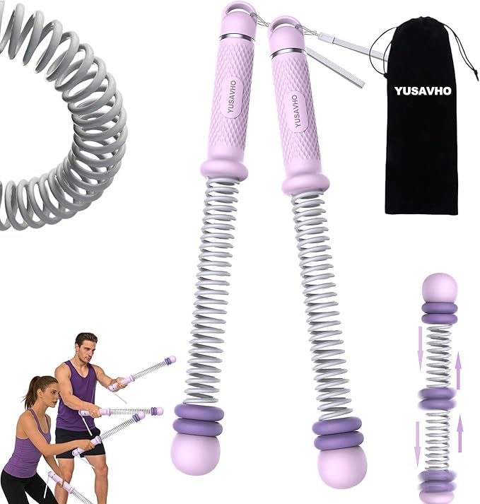 Adjustable Ropeless Battle Ropes for Home Gym for Men & Women, Heavy Duty Cordless Battle Rope with Storage Bag,Exercise Ropes with Variable Resistance, Strength & Low-Impact Cardio for HIIT(Purple)