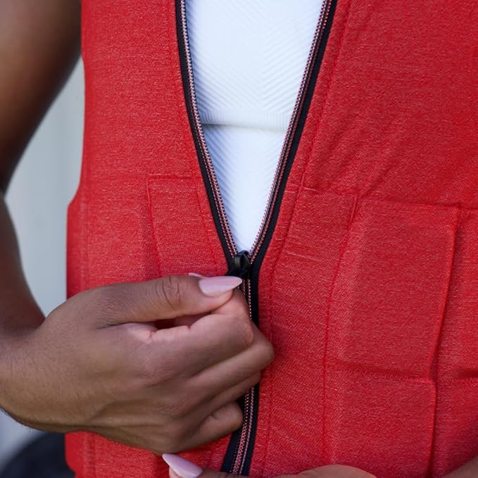 Hyperwear Hyper Vest FIT – Women’s Weighted Vest for Walking, Bone-Health Exercise, Osteoporosis & Osteopenia Workouts – Comfortable, Breathable, Machine-Washable – 5 lb or 10 lb – Carbon Black / Glacier Blue / Crimson Red