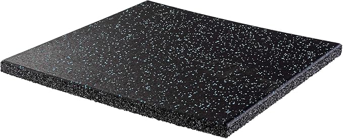 Genaflex Pro Heavy Duty Thick Rubber Gym Floor Tiles High Density Shock Absorbent Laminated Deadlift Mats - 1" Thick X 20" W X 20" L - 2.7 Sq. Ft. (Light Blue/Black, 12 Tiles - 32 Sq. Ft.)