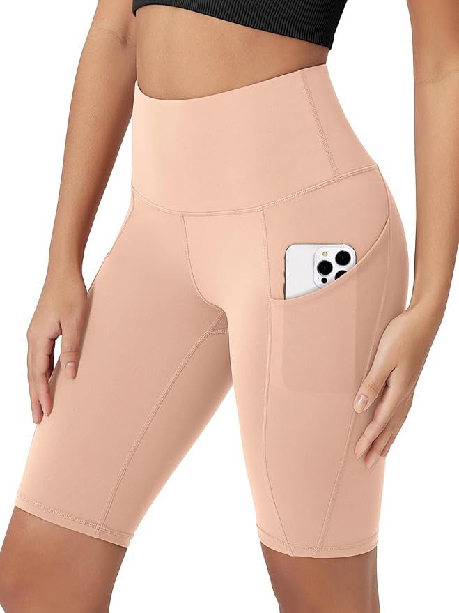 ODODOS Women's Tummy Control Biker Shorts 2.0 with Pockets High Waist Athletic Workout Yoga Shorts-3.5''/ 5"/ 8" / 10" Inseam