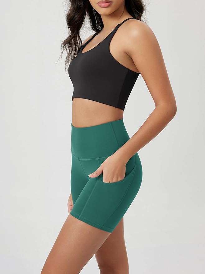 ODODOS Women's Tummy Control Biker Shorts 2.0 with Pockets High Waist Athletic Workout Yoga Shorts-3.5''/ 5"/ 8" / 10" Inseam