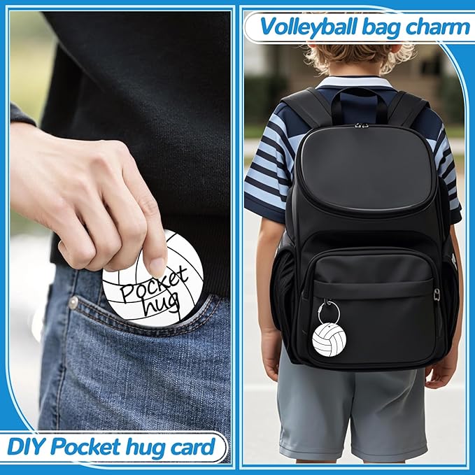 12 Pcs Volleyball Luggage Tags for Travel Suitcases Labels with Metal Ring 2.75in Volleyball Keychain, PVC Name Id and DIY Pocket Hug Card,Backpack Charm for Men Women Travel Bag Suitcase