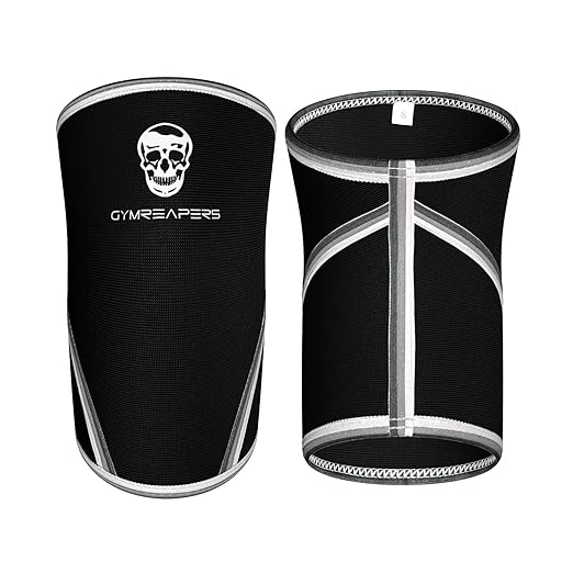 Gymreapers Knee Sleeves (1 Pair) With Gym Bag - IPF Approved - Knee Sleeve & Compression Support for Squats, Weightlifting, Fitness and Powerlifting - 7MM Neoprene Sleeve Pair