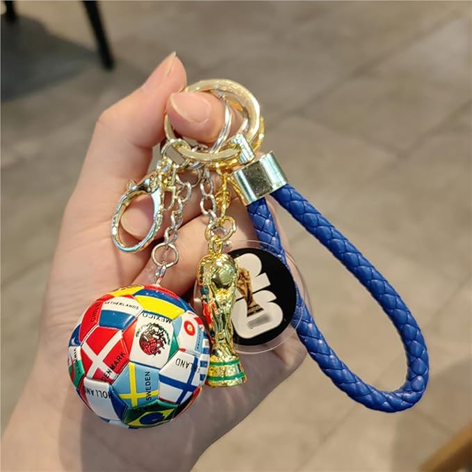 Soccer Keychain 2026 World Cup Design Soccer Ball Keychain with National Flags