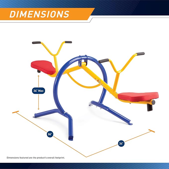 Gym Dandy Indoor & Outdoor Playground Equipment Teeter Totters, 360 Spinning Seesaw, Swing Set for Children Exercises Age 3-12