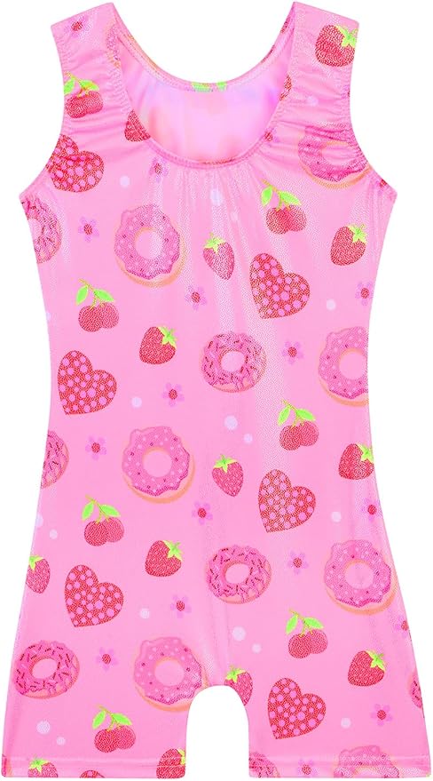 Leotards for Girls Gymnastics Toddler Dance Biketards Mermaid Unicorn Athletic Dance Wear Shiny Rainbow Blue Hotpink