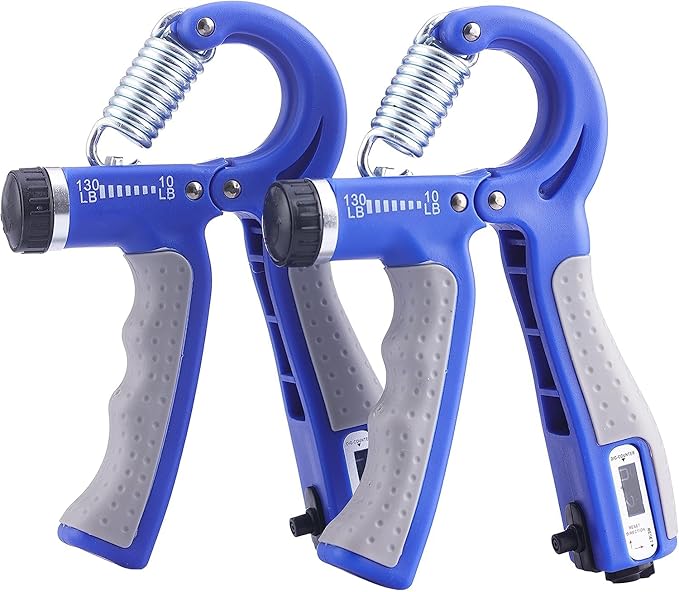 Hand Strengthener Grip 2 Pack, Hand Exercisers for Strength with Adjustable Resistance 10-130 Lbs,Hand Grip,Grip Strength Trainer for Muscle Building and Injury Recover