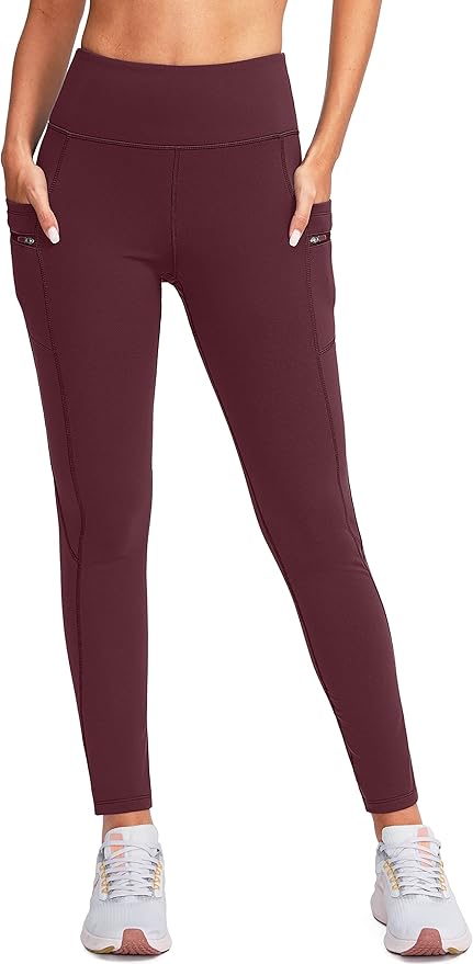 G Gradual Women's Fleece Lined Winter Leggings with Pockets Water Resistant High Waisted Thermal Warm Pants Running Hiking