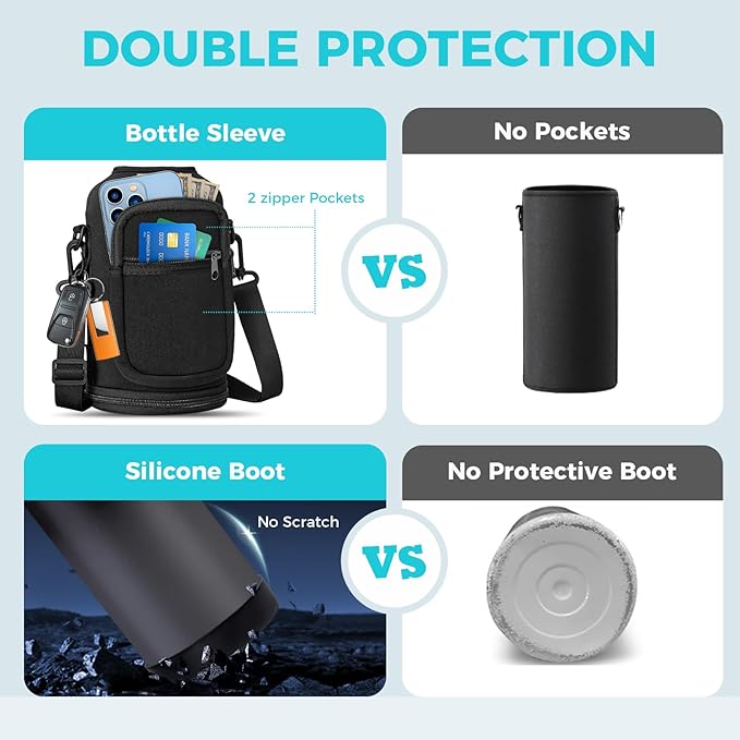 Half Gallon Water-Bottle with straw - 64oz Vacuum Insulated Water Bottles with Paracord Handle, Straw Spout Lids, Water Bottle Carrier Holder, Protective Cup Mat, 2 Liter Stainless Steel Water Jug