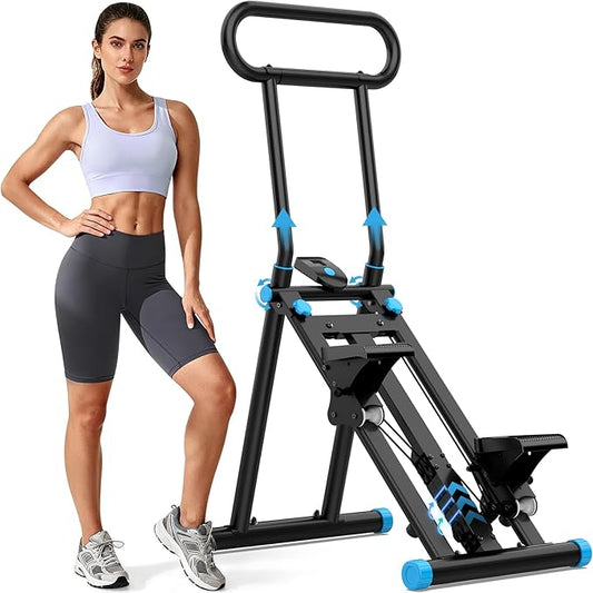 HXD-ERGO Stair Stepper, Upgrade 6-Level Resistance Stair Master with Adjustable Handlebar, Folding Stair Climber Workout Machine