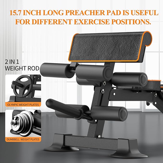 Adjustable Weight Bench multi-function Workout Bench for Home Gym,Foldable Incline Decline Benches for Full Body Workout 660LBS