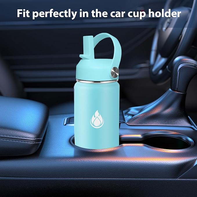 SENDESTAR Water Bottle 40oz Double Wall Vacuum Insulated Leak Proof Stainless Steel Sports Water Bottle—Wide Mouth with New Flex Straw Lid & Spout Lid (White&Red)